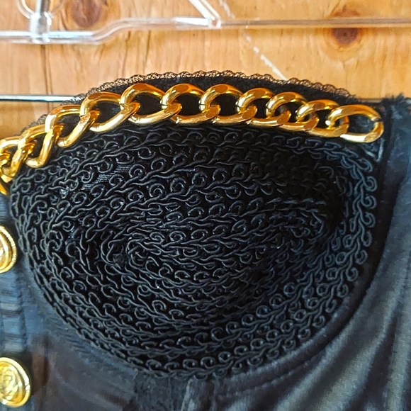 Kimberly Bloom Vintage Black Embellished Bustier Top - Picture 6 of 12